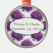 Bossen met Paarse hardebomen Metalen Ornament (Voorkant)