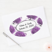 Bossen met Paarse hardebomen Ovale Sticker (Envelop)