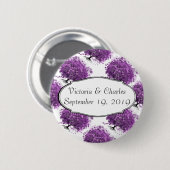 Bossen met Paarse hardebomen Ronde Button 5,7 Cm (Voorkant /achterkant)