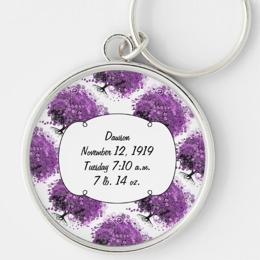 Bossen met Paarse hardebomen Sleutelhanger (Voorkant)