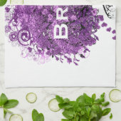 Bossen met Paarse hardebomen Theedoek (Gevouwen)