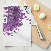 Bossen met Paarse hardebomen Theedoek (Quarter Fold)