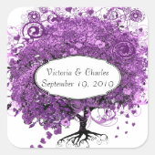 Bossen met Paarse hardebomen Vierkante Sticker (Voorkant)