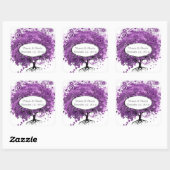 Bossen met Paarse hardebomen Vierkante Sticker (Vel)