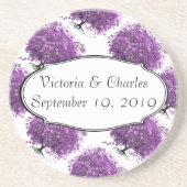 Bossen met Paarse hardebomen Zandsteen Onderzetter (Voorkant)