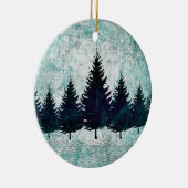 Bossen met verbijsterde boombomen keramisch ornament (Rechts)