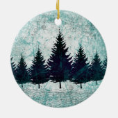 Bossen met verbijsterde boombomen keramisch ornament (Achterkant)