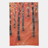Bossen met vogelbomen theedoek (Verticaal)