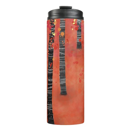 Bossen met vogelbomen thermosbeker (Voorkant)