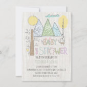 Bossen met Waterverf van Baby shower van het berga Kaart (Voorkant)