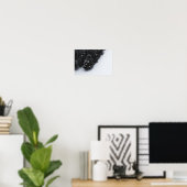 Bossen met zwarte en witte sparren en sneeuw poster (Thuiskantoor)