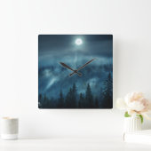 Bossen | Moonlit Forest Vierkante Klok (Huis)