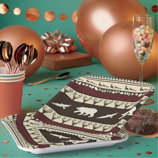 Bossen najaar papieren bordje (Multi)