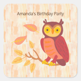 Bossen najaar vierkante sticker