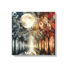 Bossen onder volle maan