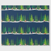Bossen op de marine cadeaupapier (Vlak)