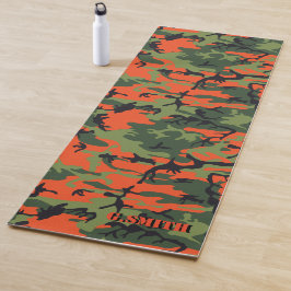 Bossen Oranje en Groen Camouflage Camo uw Yogamat