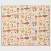 Bossen paddenstoel cadeaupapier (Vlak)