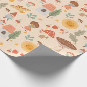 Bossen paddenstoel cadeaupapier (Hoek)