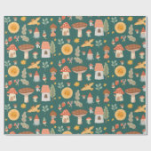 Bossen paddenstoel cadeaupapier (Vlak)