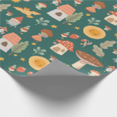 Bossen paddenstoel cadeaupapier (Hoek)