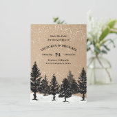 Bossen Pijnbomen Winter Sneeuw Save the Date Kaart (Staand voorkant)