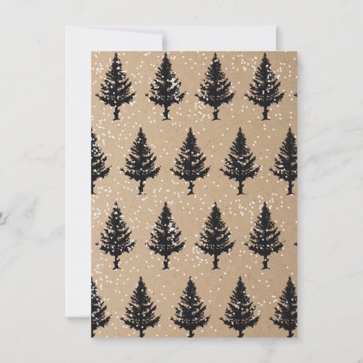 Bossen Pijnbomen Winter Sneeuw Save the Date Kaart (Achterkant)