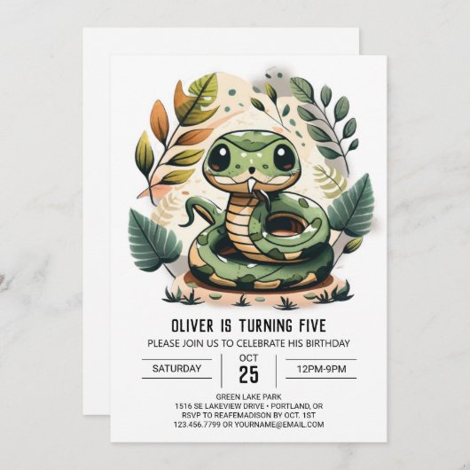 Bossen Python Feest Verjaardag Kaart (Voorkant / Achterkant)