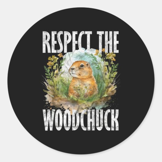 Bossen Respecteer De Bosmarmot _2 Ronde Sticker (Voorkant)