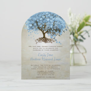 Bossen rond het bos Serenity Blue Heart Leaf Tree Kaart