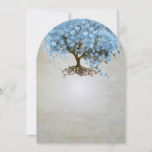 Bossen rond het bos Serenity Blue Heart Leaf Tree Kaart (Achterkant)