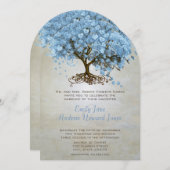 Bossen rond het bos Serenity Blue Heart Leaf Tree Kaart (Voorkant / Achterkant)