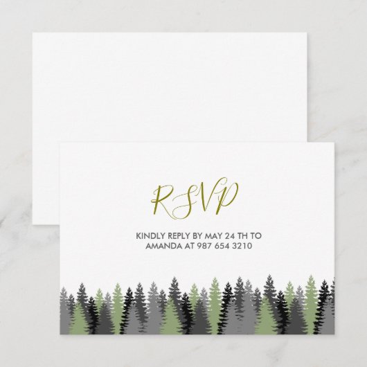 Bossen RSVP Kaartje (Voorkant / Achterkant)