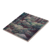 Bossen schaduwkunst groen en bruin tegeltje (Zijkant)