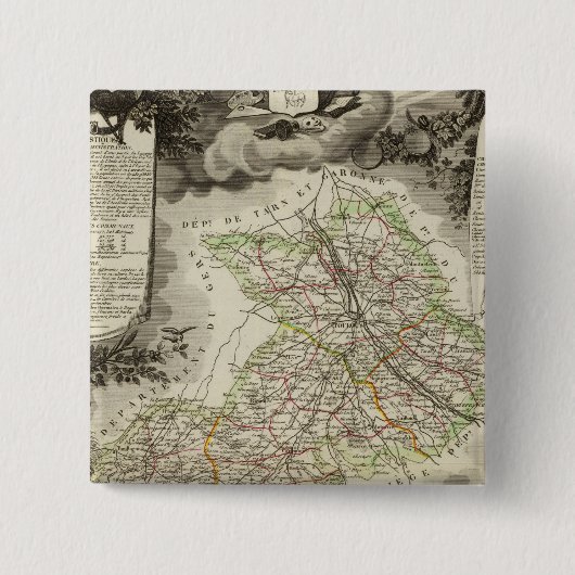 Bossen, steden en gemeenten vierkante button 5,1 cm (Voorkant)