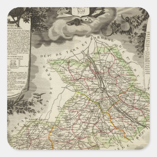 Bossen, steden en gemeenten vierkante sticker (Voorkant)