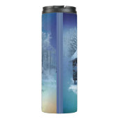 *~* Bossen Stroom Cabin Nachtmaan Patriottisch Thermosbeker (Achterkant)