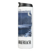 *~* Bossen Stroom Cabine Vis Maan Patriottisch Thermosbeker (Geroteerd rechts)