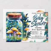 Bossen Toadstool Baby shower Kaart (Voorkant / Achterkant)