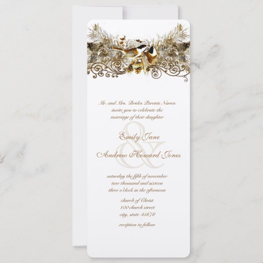 Bossen Tortelduifjes Chickadees Weddenschap Kaart (Voorkant)