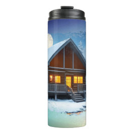 *~* Bossen Tree Pine Stream Cabin Nachtmaan Thermosbeker