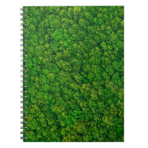 Bossen uitzicht van bovenaf, bovengrondse uitzicht notitieboek