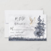 Bossen van Barn Owl Woud Weddenschappen RSVP Kaartje (Voorkant)