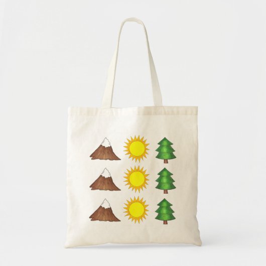 Bossen van bergen-zonnebomen, klimklikTas Tote Bag (Voorkant)