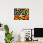 Bossen van de boer en het licht morst rond de bome poster (Thuiskantoor)
