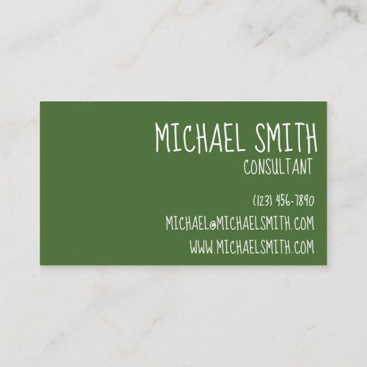 Bossen van de groene boomstam Ivy Park Natuur Foto Visitekaartje (Achterkant)