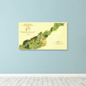 Bossen van de Westerne North CarolinaPanoramic Map Canvas Afdruk (Insitu (Houten vloer))