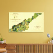 Bossen van de Westerne North CarolinaPanoramic Map Canvas Afdruk (Insitu (Woonkamer))