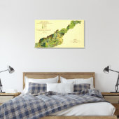 Bossen van de Westerne North CarolinaPanoramic Map Canvas Afdruk (Insitu (Slaapkamer))
