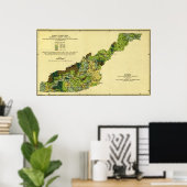 Bossen van de Westerne North CarolinaPanoramic Map Poster (Thuiskantoor)